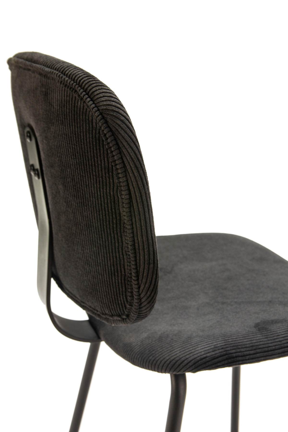 HOCKERN (Set aus 2) aus cordstoff mit schwarzen metallbeinen - arus 44/50/65 cm - Schwarz, Textil (50/65/44cm) - Calicosy