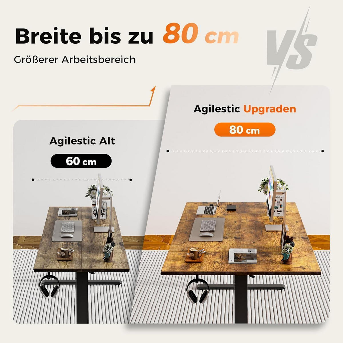 SCHREIBTISCH Höhenverstellbar Elektrisch 140 x 80 cm Braun - Braun, Holzwerkstoff (140/80/75cm)