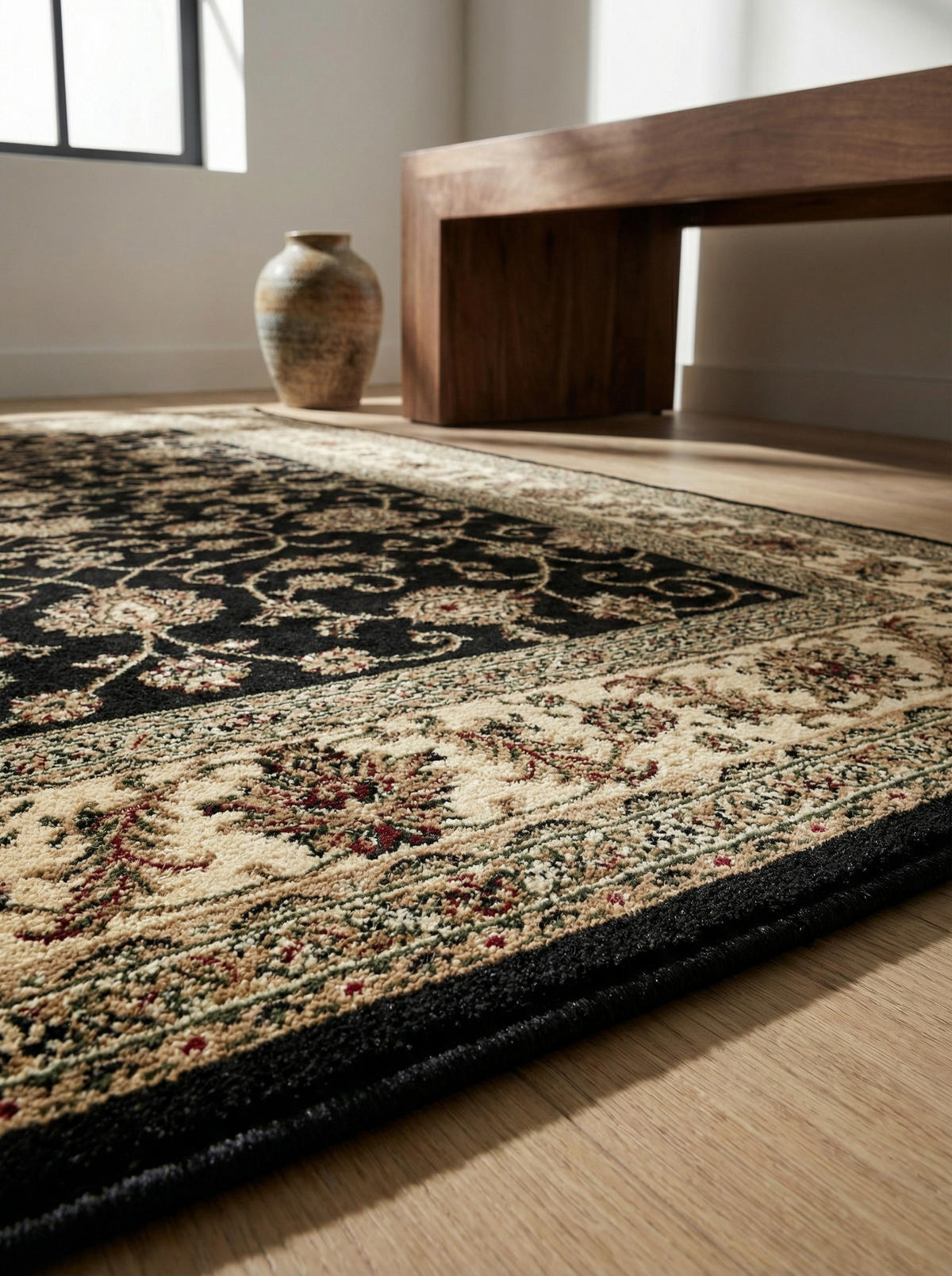 KURZFLORTEPPICH TANNHEIM, orientalisch, aus Polypropylen, Schwarz, 300 x 400 cm - Beige, Textil (400/300cm) - KADIMA DESIGN