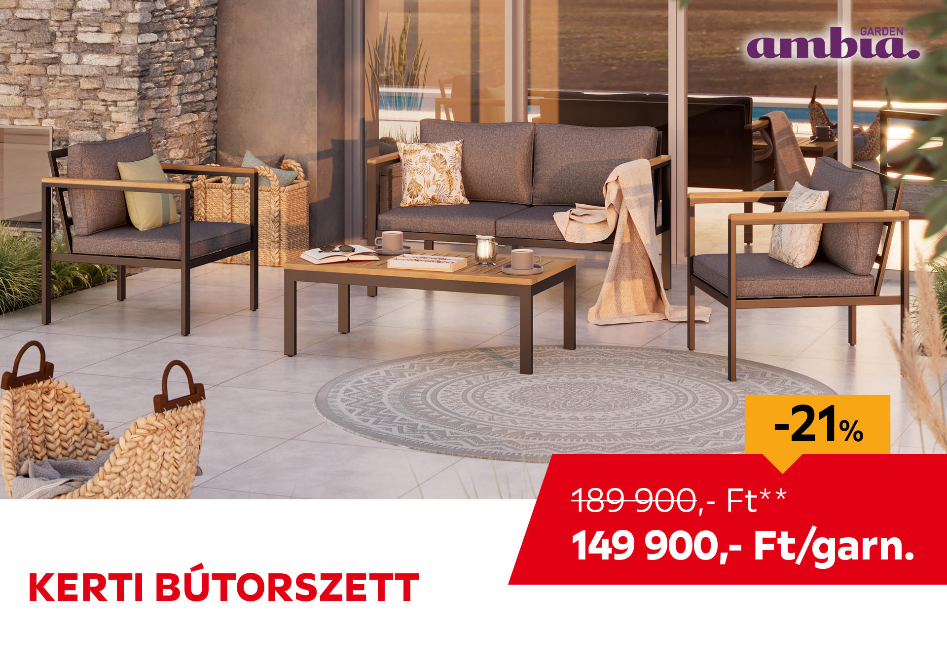 KERTI BÚTORSZETT Kiemelt termék 189900 Ft.- helyett 149900 Ft.-