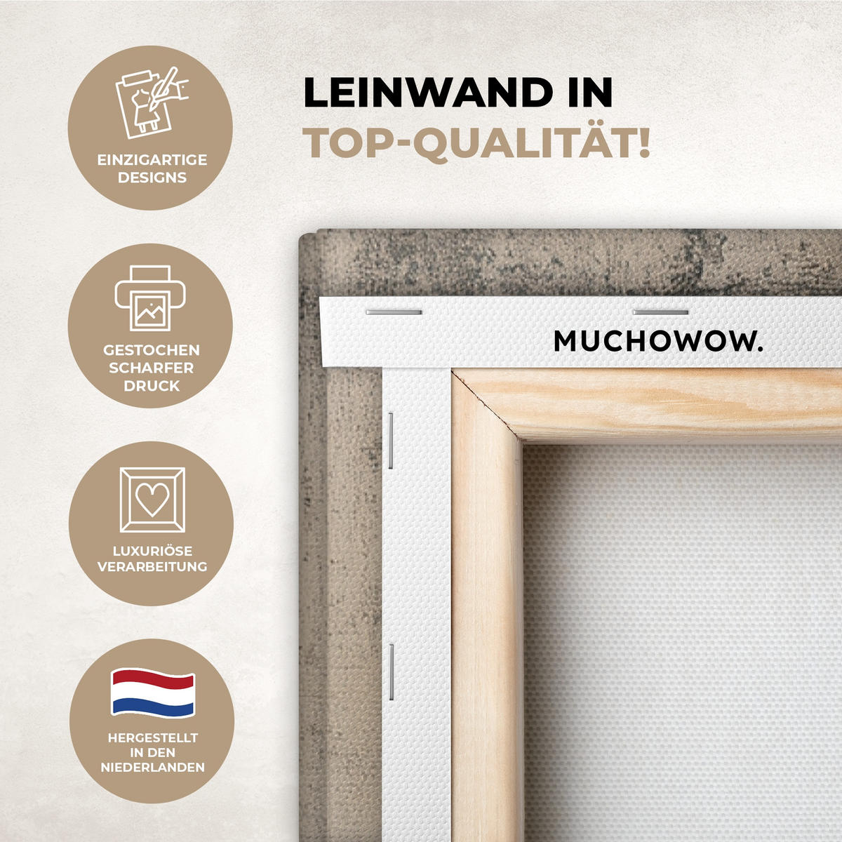 LEINWANDBILD Wabi sabi - Pflanze - Beige Deko XXL 80x120 cm - Taupe, Textil (80/120cm) - MuchoWow