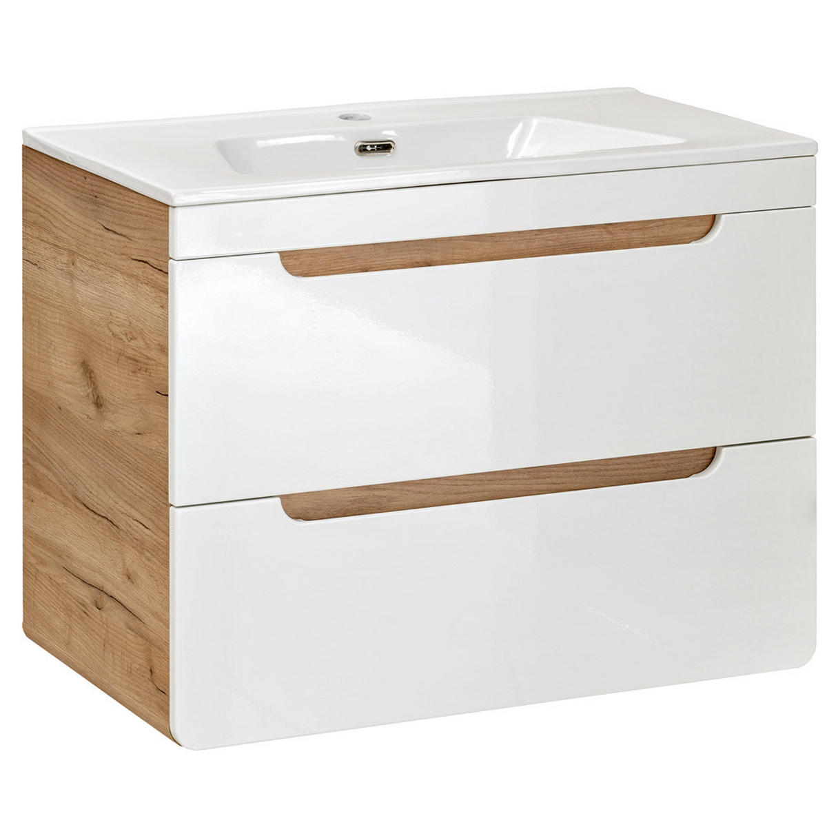 BADMÖBEL-SET 2-TLG. Luton-56 - Weiß, Holzwerkstoff (61/200/46cm) - Lomado