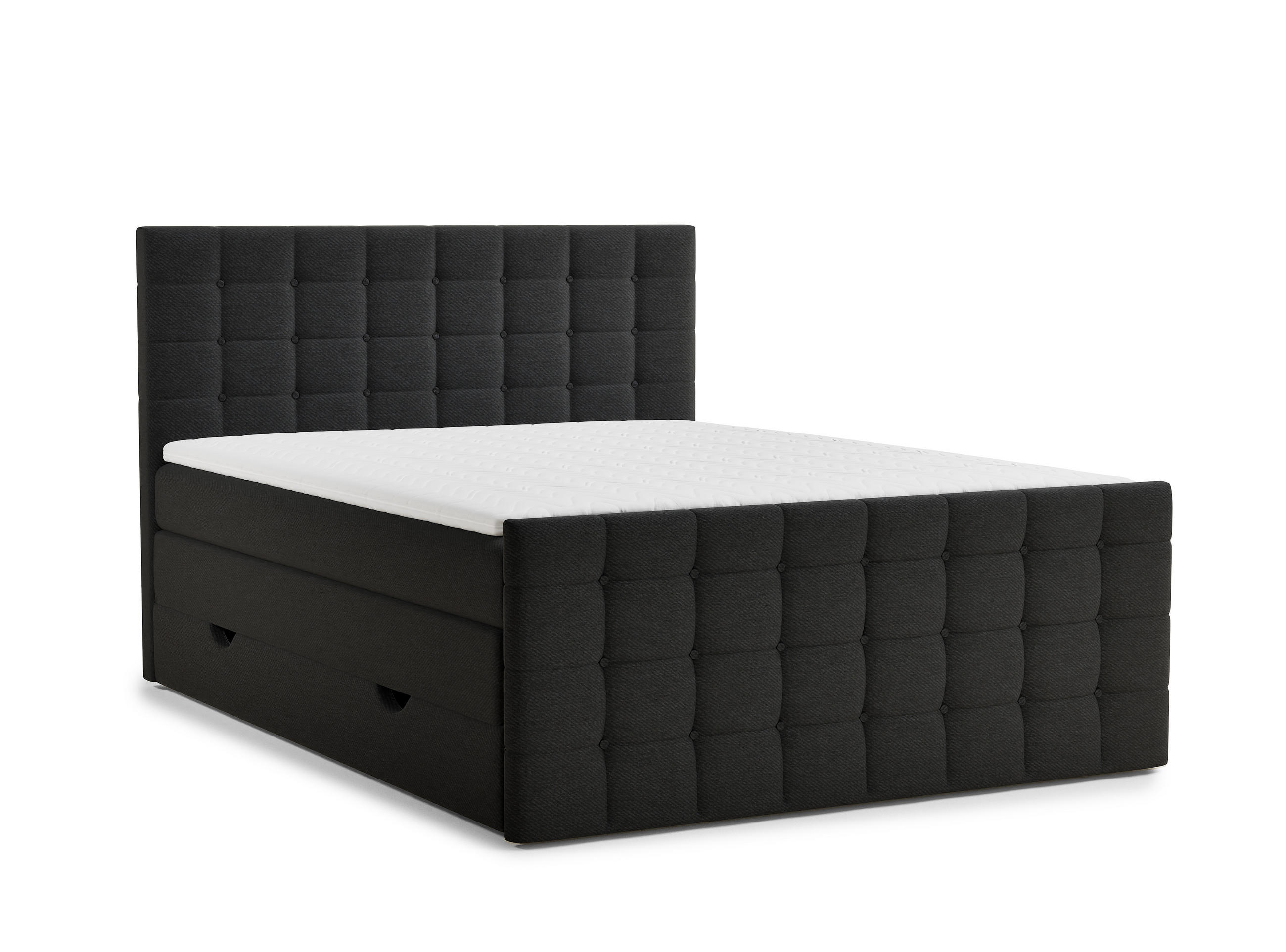 BOXSPRINGBETT Tasca 140/200 cm, in Schwarz, Bettkasten, Matratze, Topper - Schwarz, Holz/Holzwerkstoff (140/200cm) - Maison de Reve
