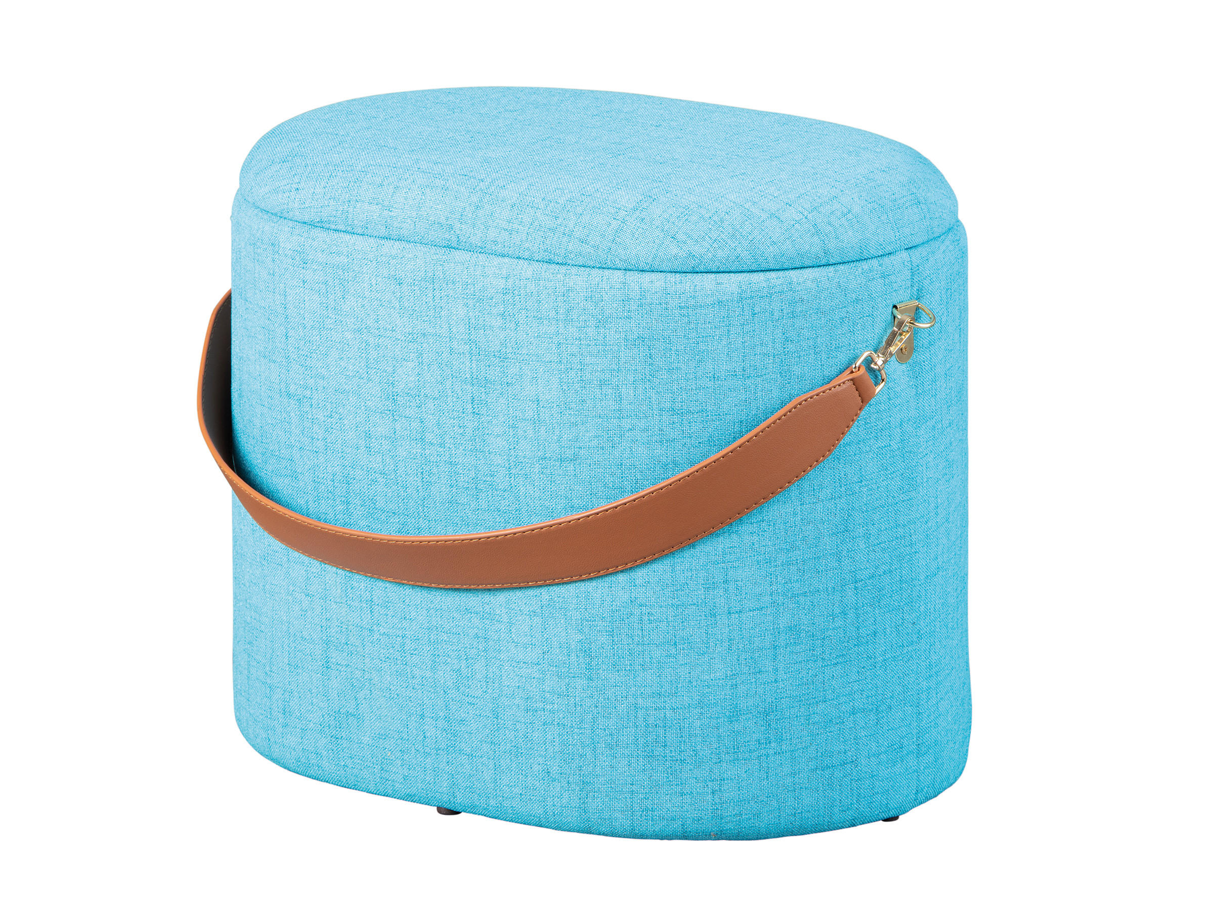 POUF blau und braun - Blau, Holzwerkstoff (42/36/30cm) - ebuy24