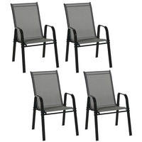 GARTENSTUHL Grau 4 Stück - Grau, Metall (54/95/75.5cm) - GiPP