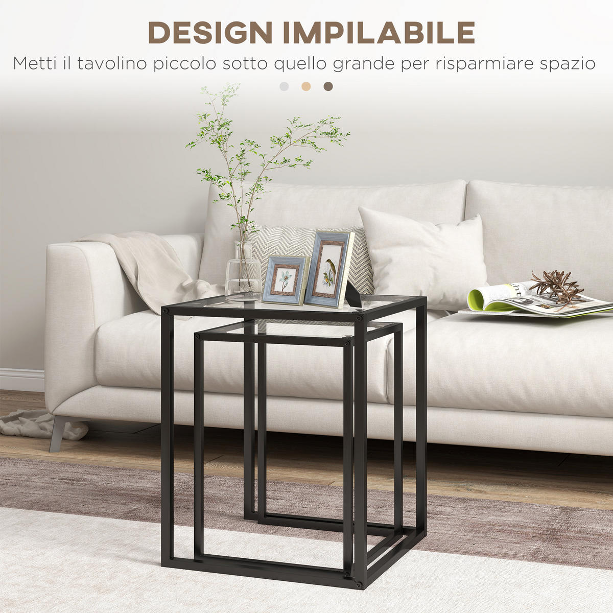 BEISTELLTISCH Schwarz 2 Stück - Schwarz, Kunststoff (42/42/51cm) - GiPP