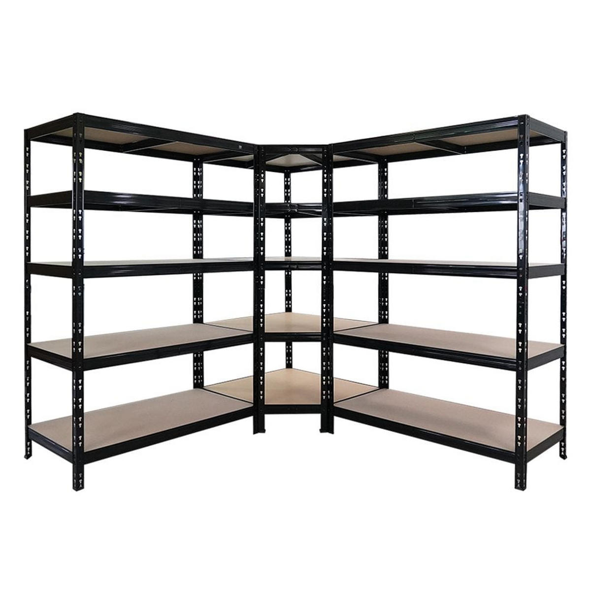 ECKREGAL und 2 Schwerlastregale 180x120x60cm Schwarz - Schwarz, Metall (120/180/60cm) - PROREGAL