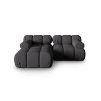 ECKSOFA modular links Bellis aus 3D-Stoff Expresso 3 Sitzplätze - Graubraun, Textil (155/188cm) - Micadoni
