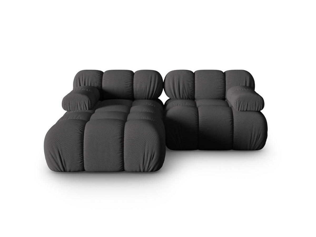 ECKSOFA modular links Bellis aus 3D-Stoff Expresso 3 Sitzplätze - Graubraun, Textil (155/188cm) - Micadoni