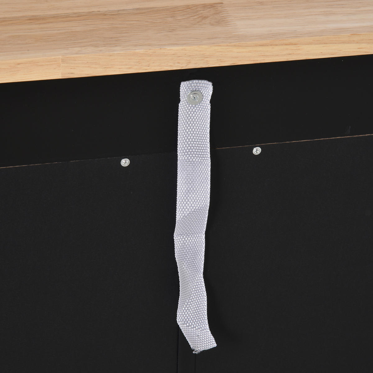 SIDEBOARD Schwarz und Naturholz, 2 Türen, 2 Schubladen, 68/40,3/85 cm - Schwarz, Holz (68/85/40.3cm) - PANGIVO
