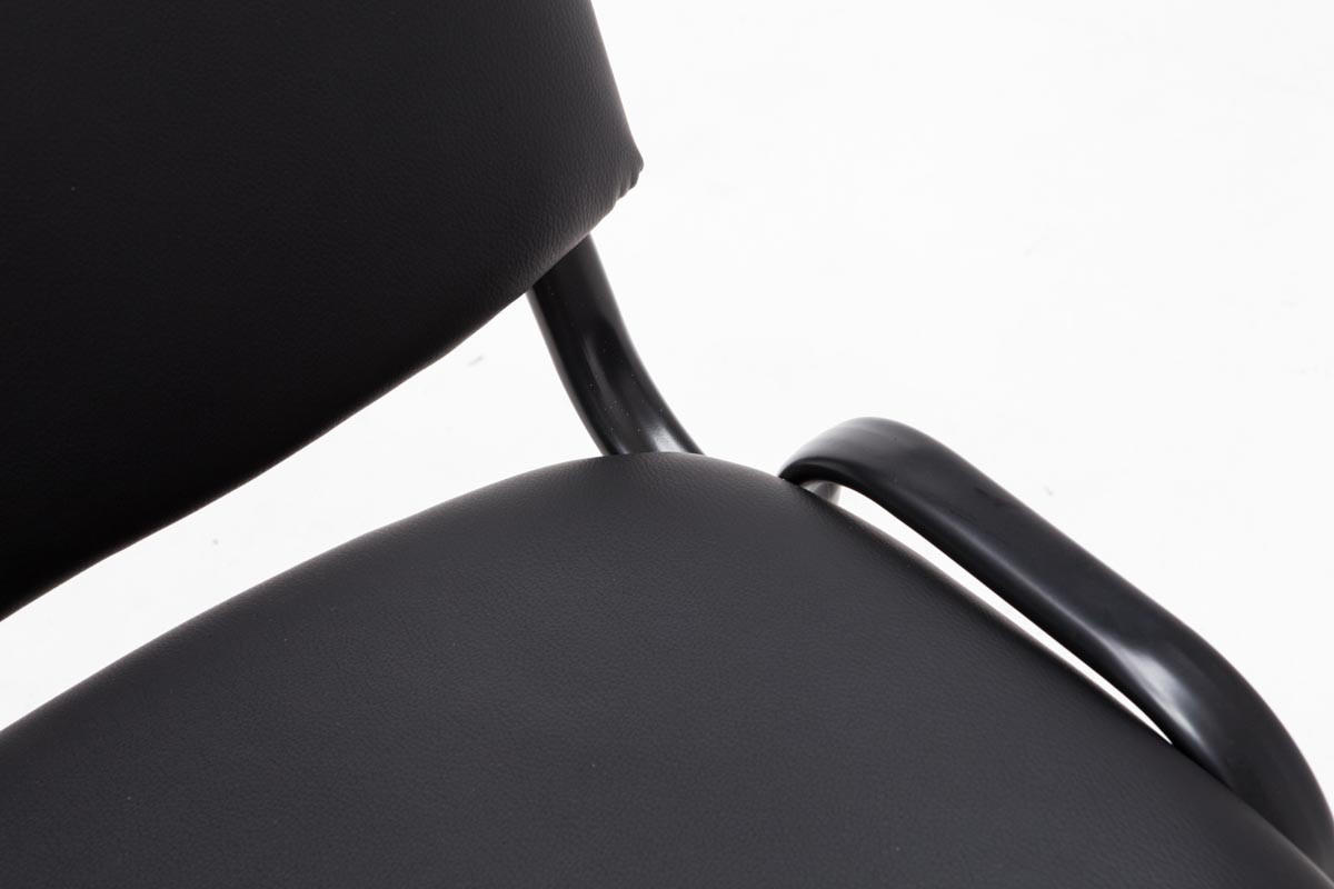 BESUCHERSTUHL Keen, Kunstleder mit Gestell Schwarz / Bezug Schwarz - Schwarz, Textil/Metall (54/79/48cm) - TPFLiving