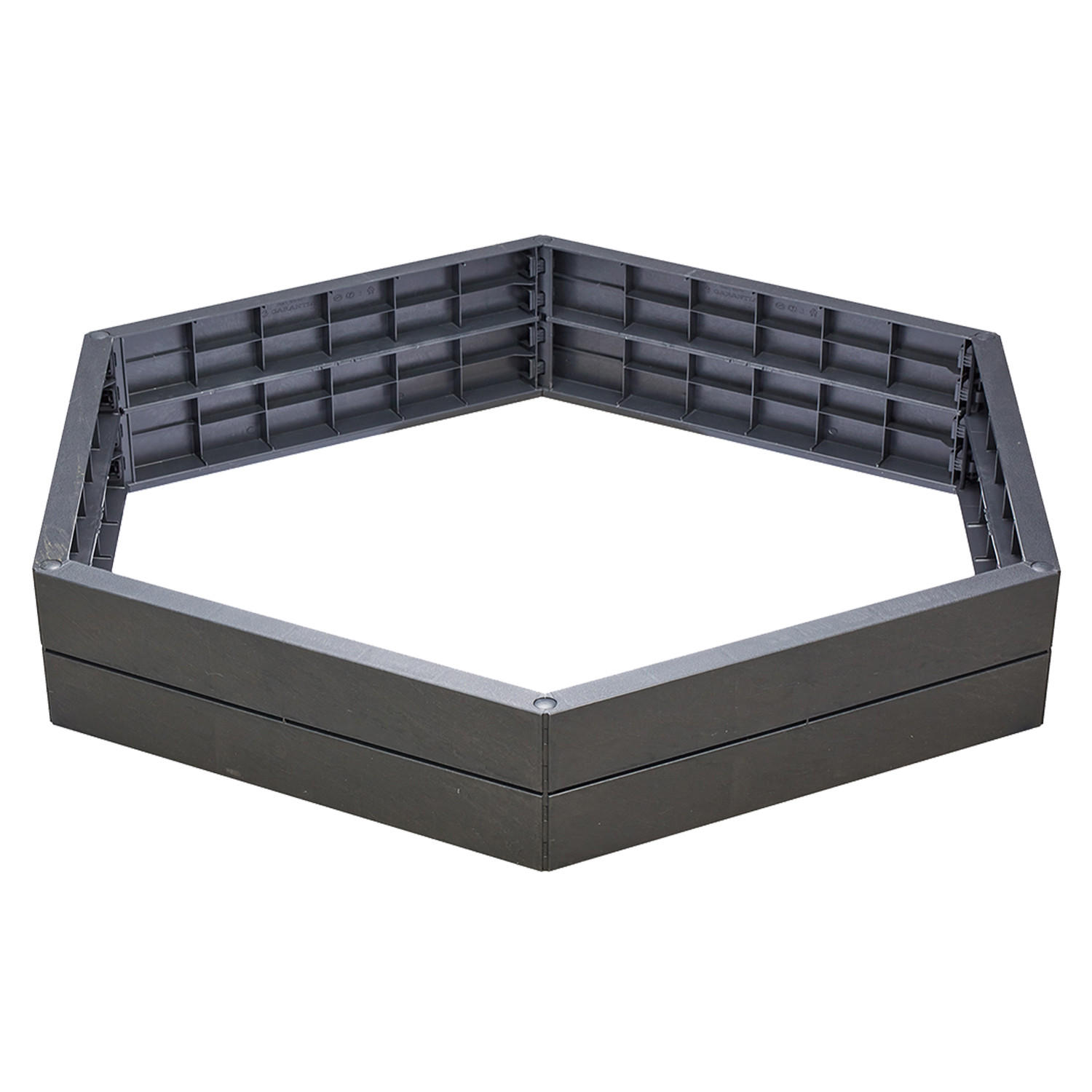 HOCHBEET-SYSTEM XL, 6 Paneele inkl. Verbinder - Anthrazit, Kunststoff (145/25/145cm) - GARANTIA