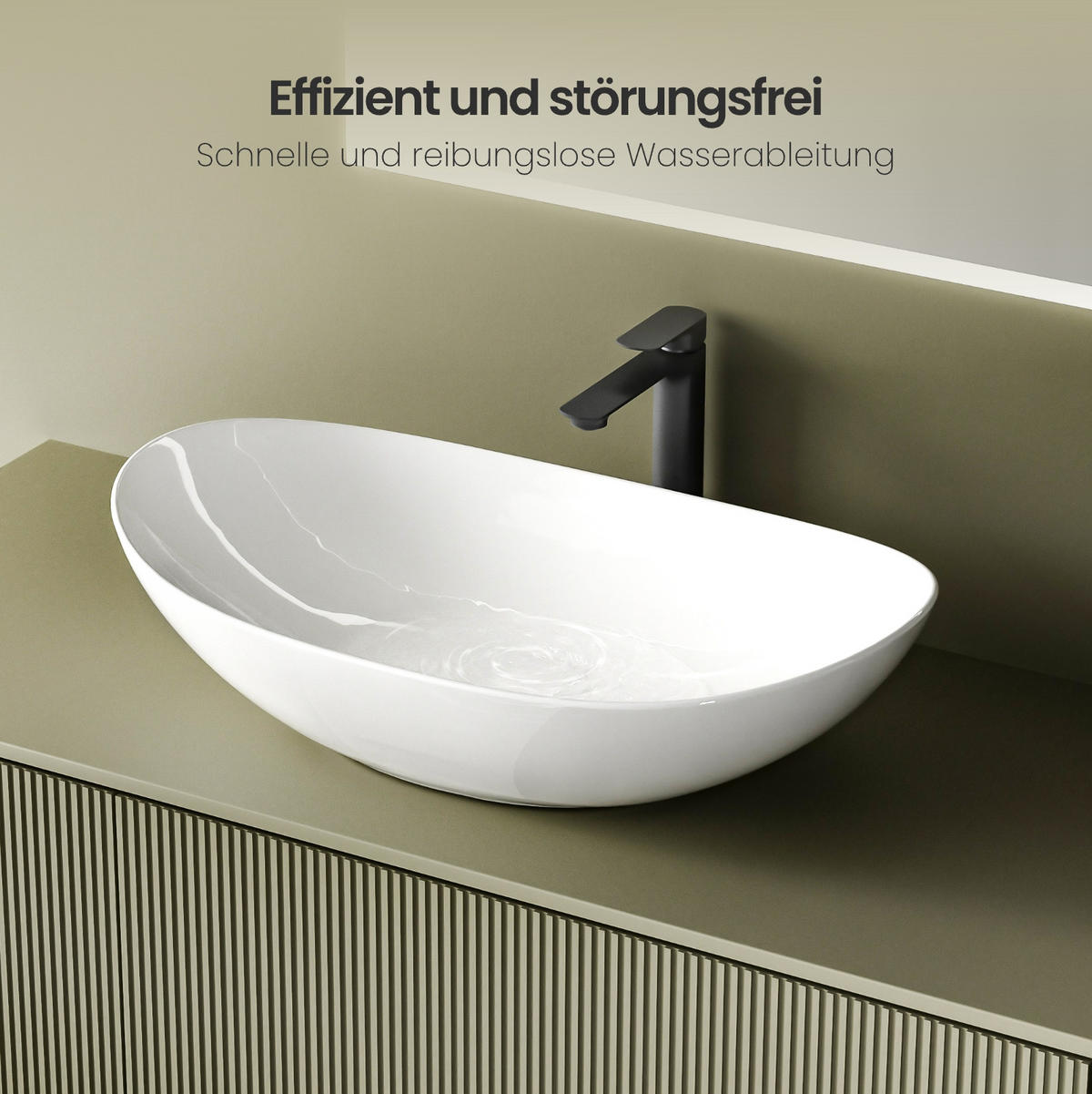 WASCHBECKEN mit pflegeleichter Oberfläche Weiß 61,5 / 36 / 15,5 cm - Weiß, Keramik (36/15.5/61.5cm) - EMKE