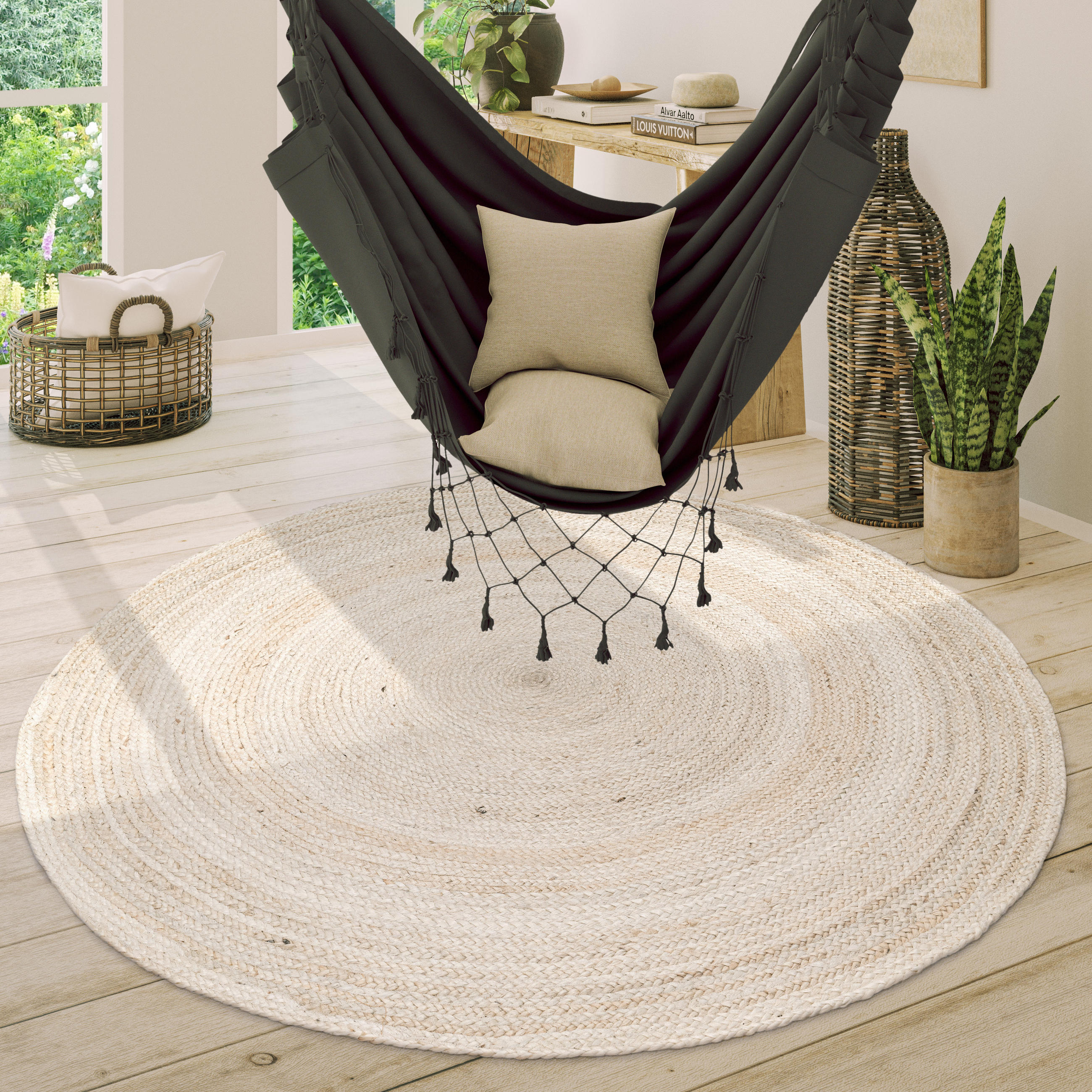 HOCHFLORTEPPICH 100/100 cm Viborg 595 - Weiß, Textil (100/100cm) - Paco Home