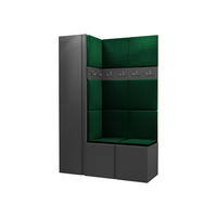 GARDEROBEN-SET Orion IX - Graphitfarben/Grün, Holzwerkstoff/Kunststoff (124/186/46cm) - MIRJAN24