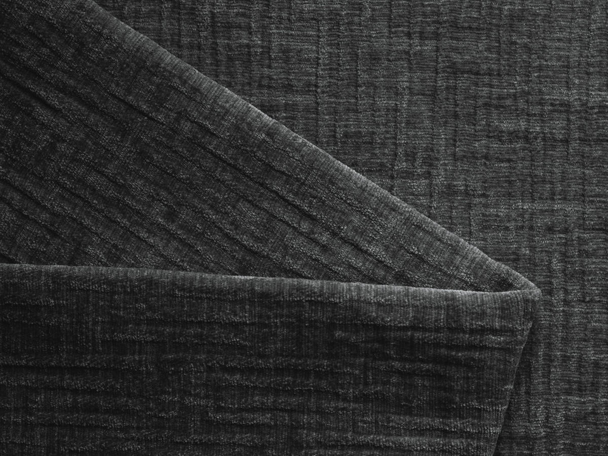 3-SITZER SOFA Chenille Stoff Grau - Dunkelgrau/Braun, Holz/Textil (190/73/95cm) - Makamii