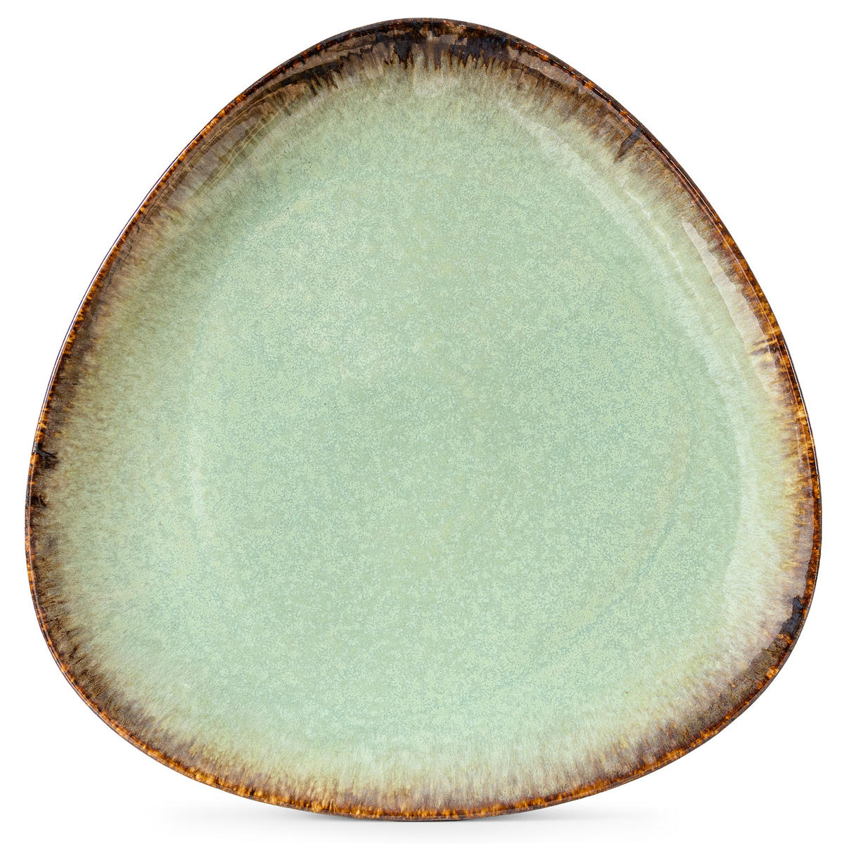 FLACHER TELLER PRIMA, Salbeigrün - Salbeigrün, Keramik (36/37/3cm) - KONSIMO®