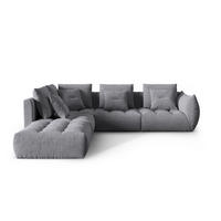 MODULARES-ECKSOFA links Bloom aus strukturiertem Stoff grau 4 Sitzplätze - Grau, Textil (310/316cm) - Micadoni