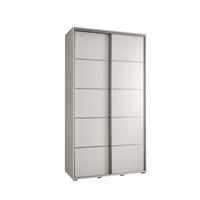 SCHWEBETÜRENSCHRANK 235,2/140/60 2-türig - Silberfarben/Weiß, Holz/Metall (140/235/60cm) - Abiks Möbel