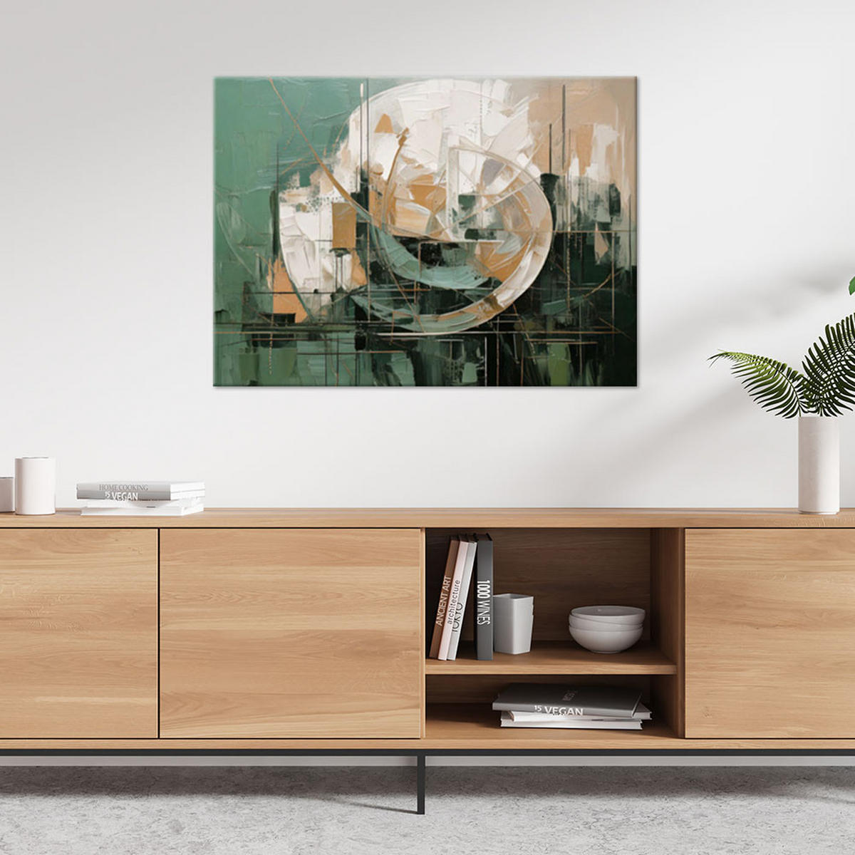 LEINWANDBILD Abstraktion 120x80cm - Grün, Textil (120/80cm) - Feeby