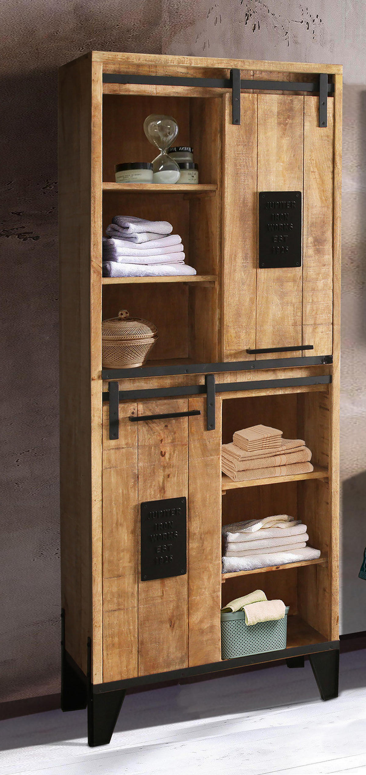 MASSIVER HOCHSCHRANK - Akazie massiv - Akaziefarben, Holz (75/192/35cm) - home24