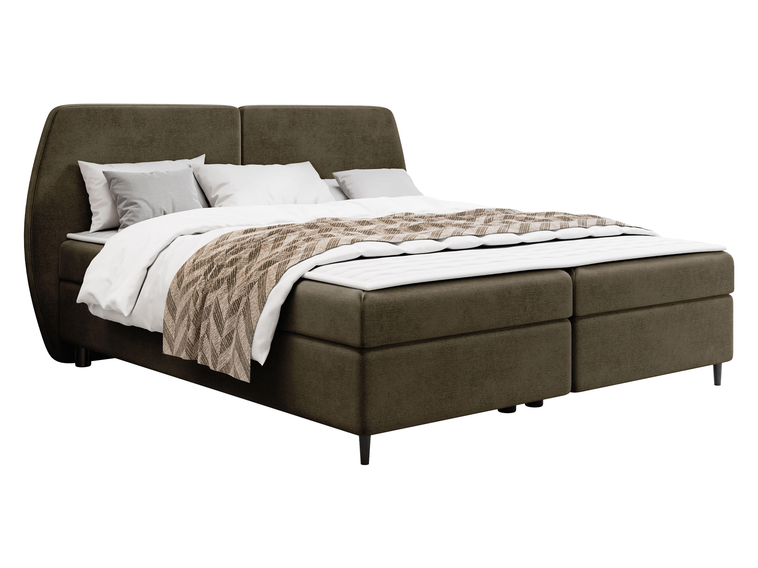 BOXBETT Madryt - H3 - Dunkelbraun/Schwarz, Holz/Holzwerkstoff (180/200cm) - MIRJAN24