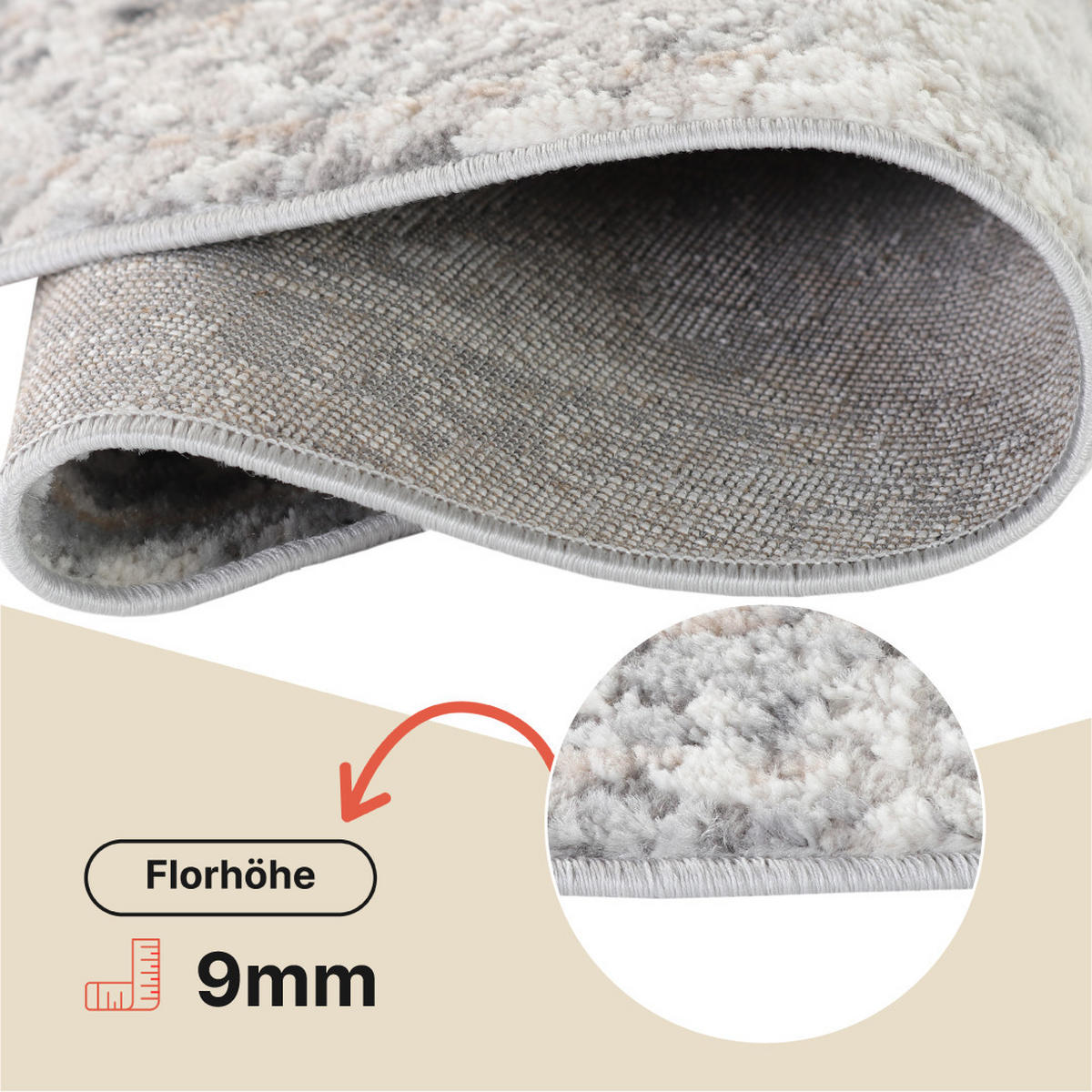 TEPPICH VALLEY Grau Rund 200/200 cm - Grau, Textil (200/200cm) - Tapiso