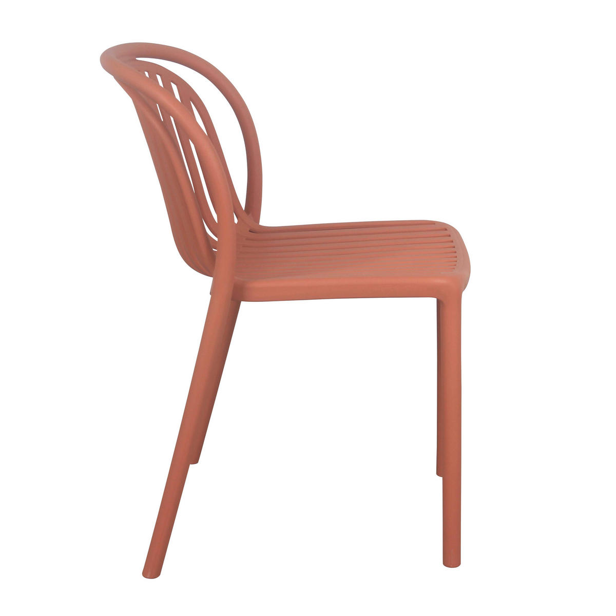 GARTENSTUHL 4-tlg., Terrakotta - Rot, Kunststoff (58/49cm) - Oviala