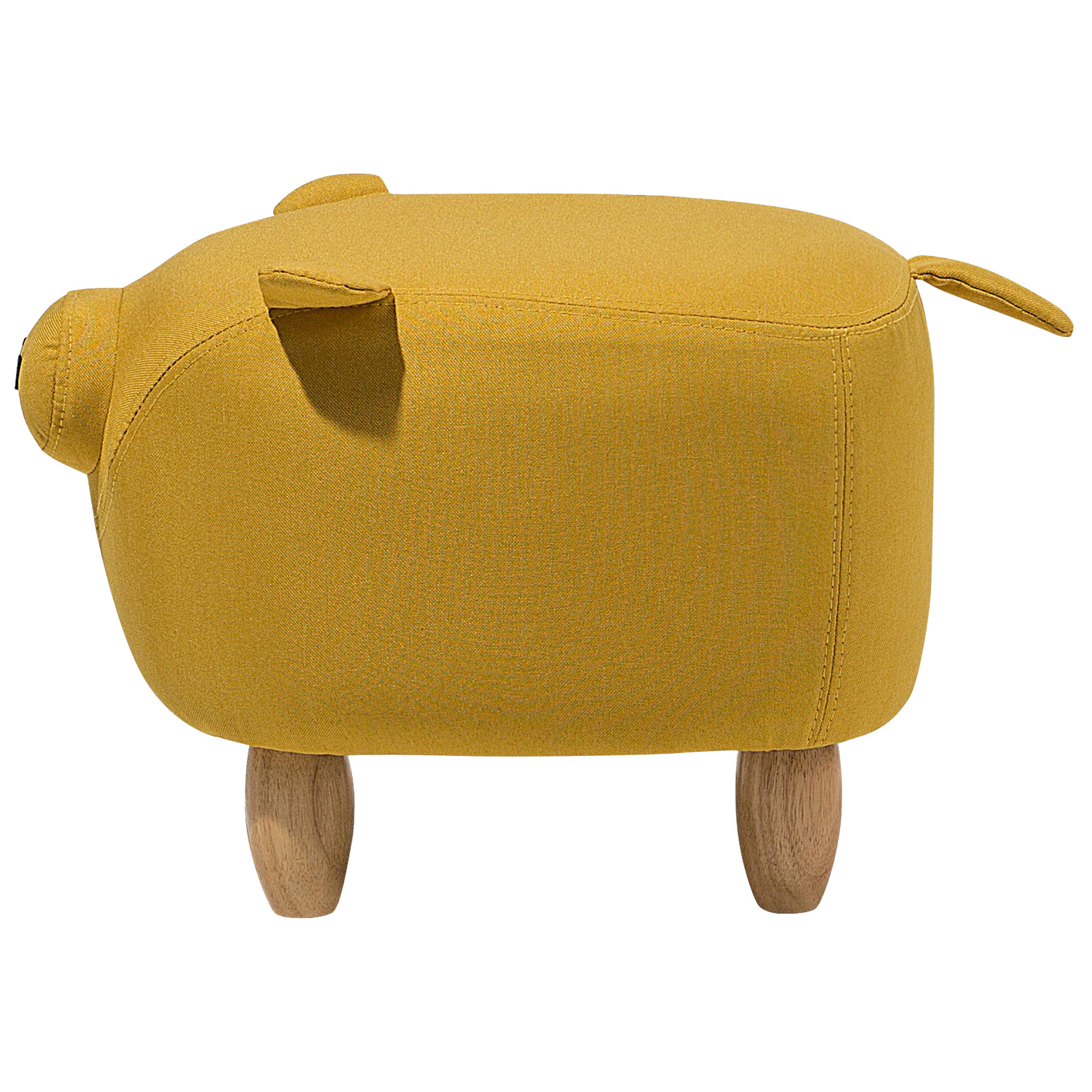 TIERHOCKER Piggy 32/50/35 cm - Gelb, Kunststoff/Textil (50/35/32cm) - Beliani