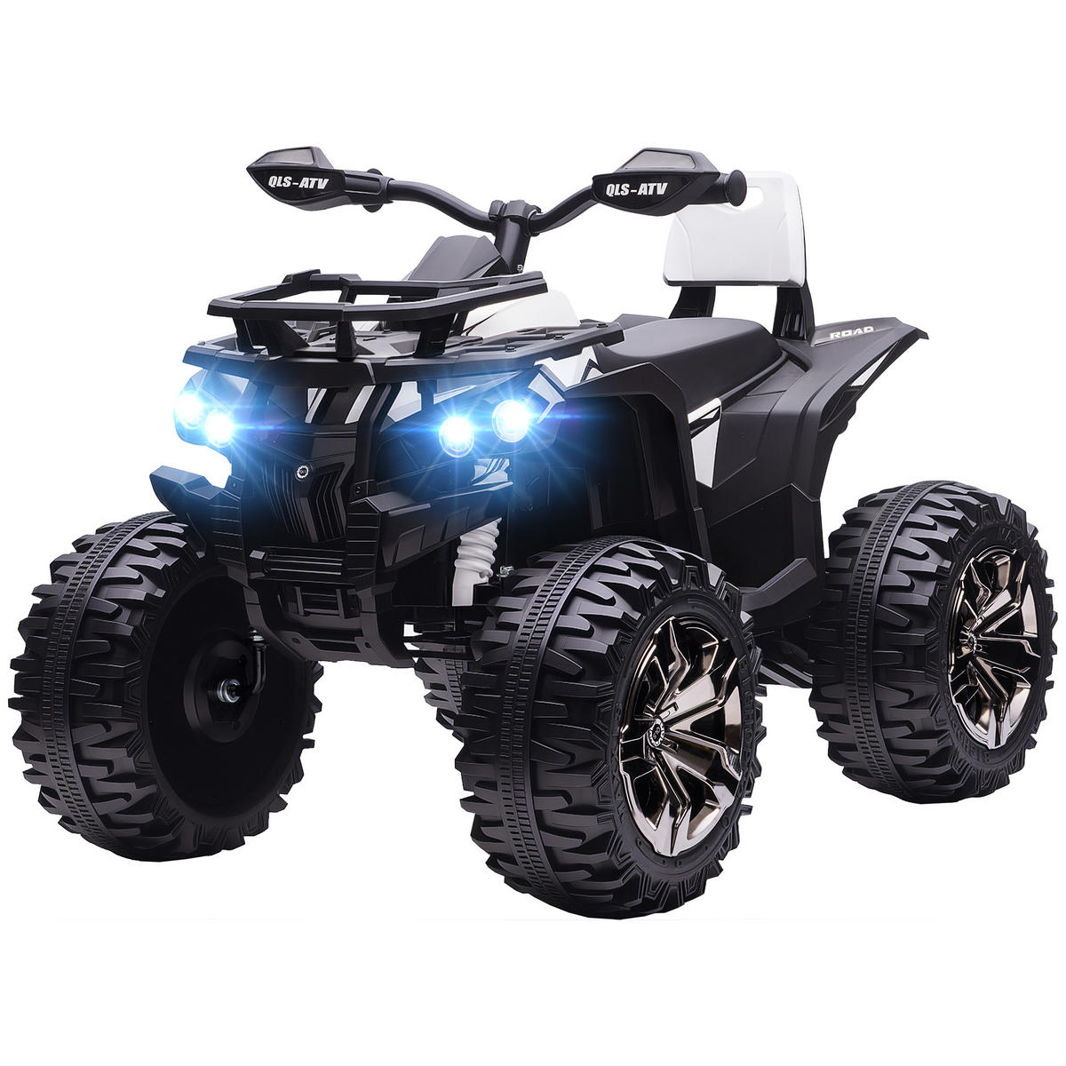 ELEKTRO-KINDERQUAD DE-06278 mit LED-Scheinwerfer und USB-Musikplayer Schwarz - Weiß, Kunststoff/Metall (100/65/73cm) - ComfortXL