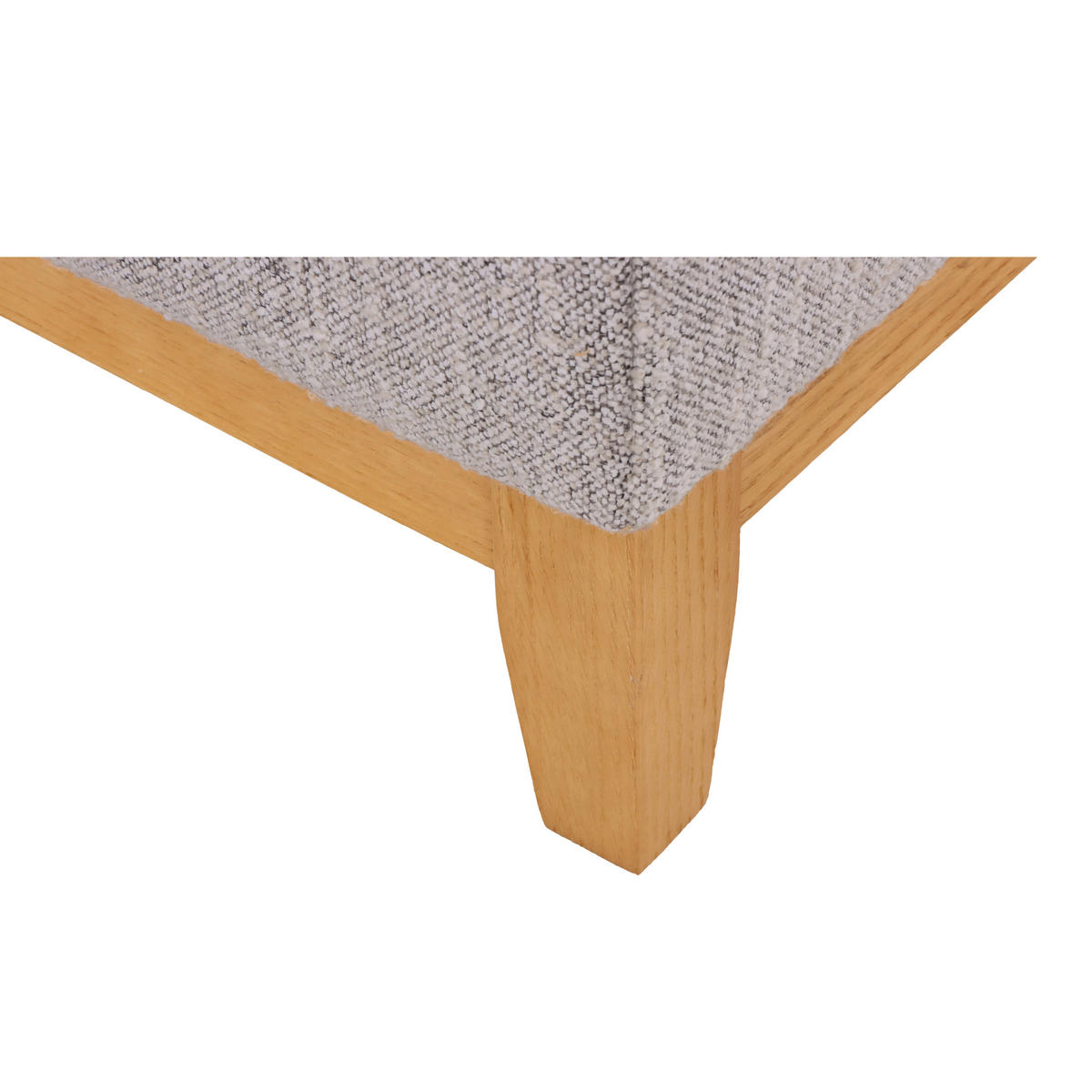 SCHLAFSOFA Tommy, Natur Massiveiche + hellgrauer Stoff - Grau, Holz (98.5/88.5/200cm) - WOODEK