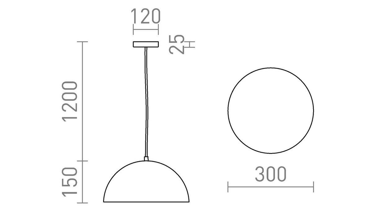 PENDELLEUCHTE GLADYS 30 Weiß 15 W - Weiß, Metall (30/30/120cm) - Rendl