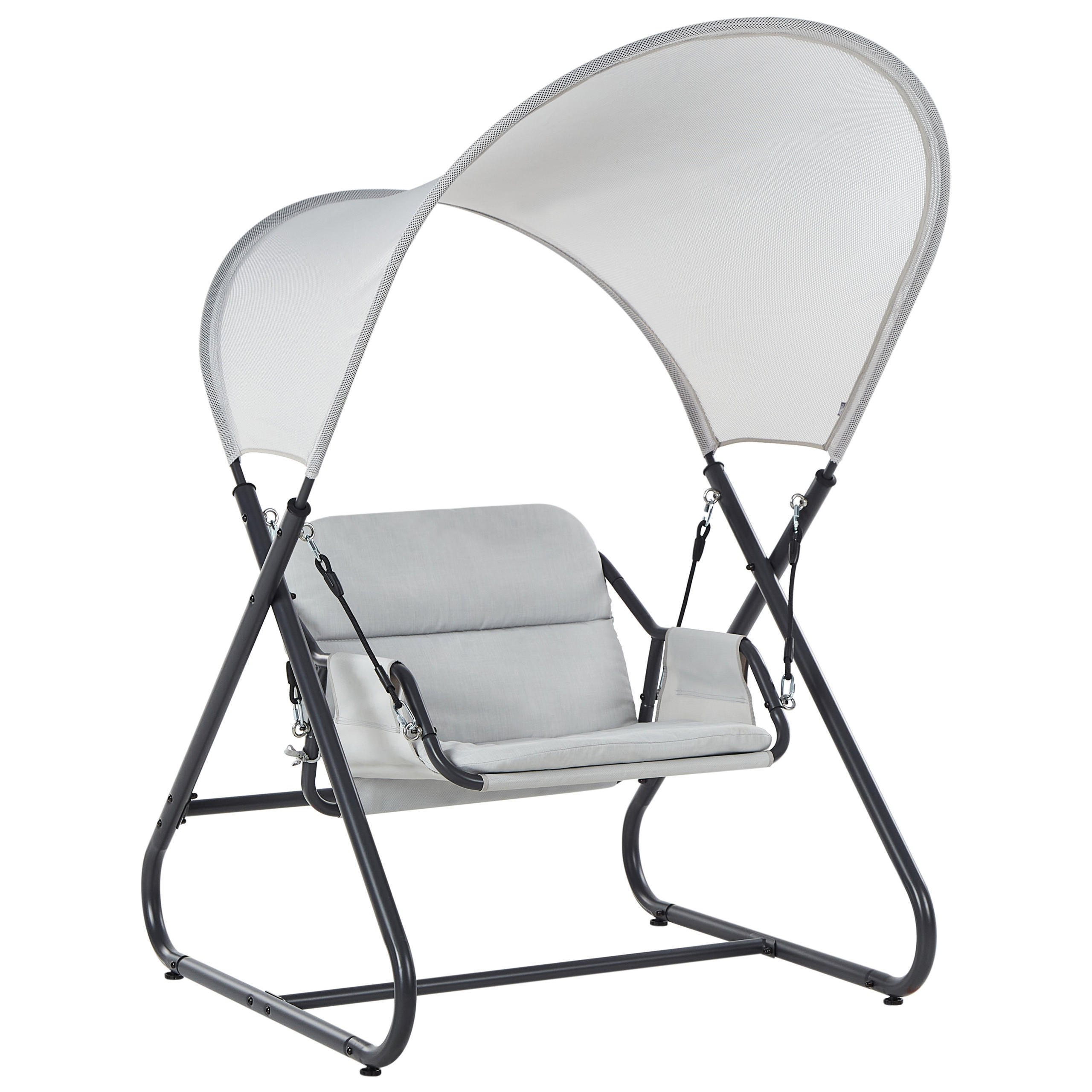 HOLLYWOODSCHAUKEL Grau Solagna - Hellgrau, Metall (114/182/117cm) - Beliani