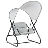 HOLLYWOODSCHAUKEL Grau Solagna - Hellgrau, Metall (114/182/117cm) - Beliani