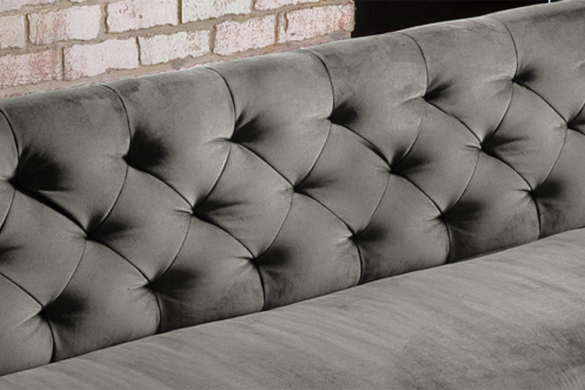 ESSZIMMERBANK CHARME Grau Velvet - Grau, Textil (166/85/68cm) - KAWOLA