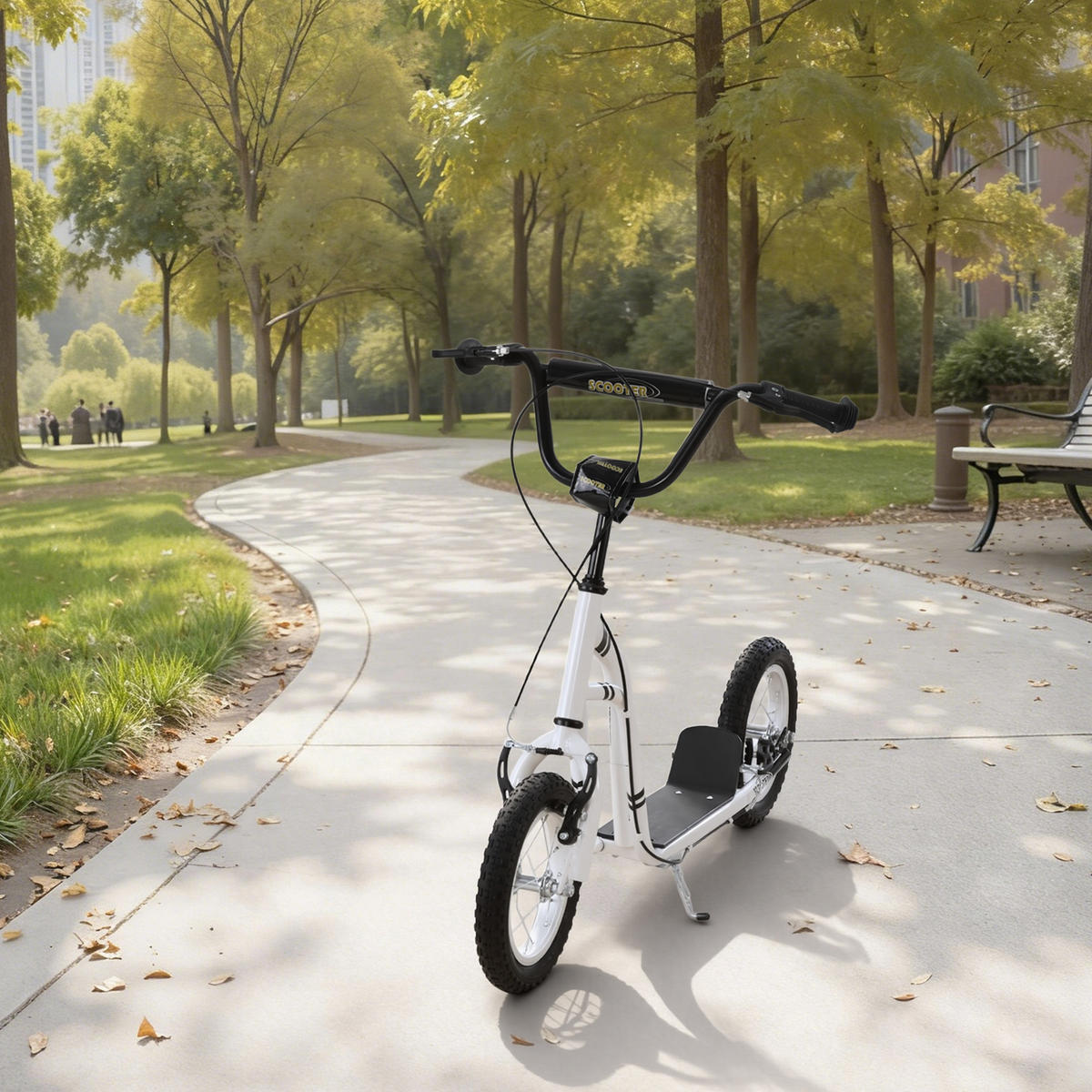 KINDERROLLER ab 5 Jahre Scooter Kinderscooter Tretroller Cityroller Weiß - Weiß, Metall (120/58/95cm) - HOMCOM