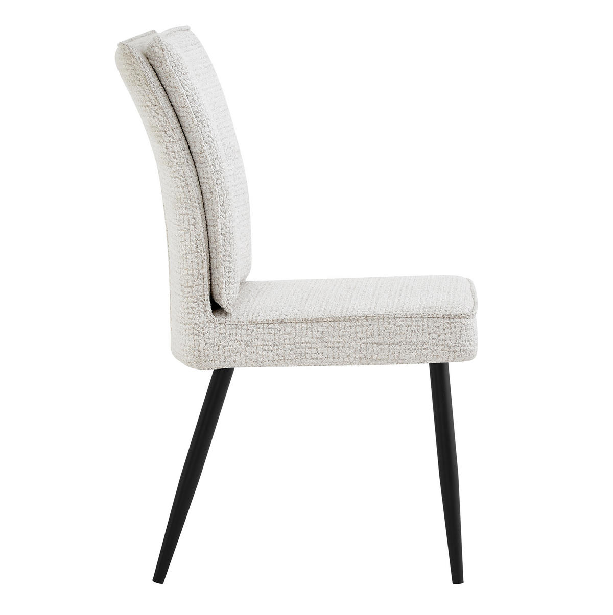 STUHL 2er-Set mit Metallbeinen Chenille Cremeweiß - Weiß, Metall (41/90.5/44cm) - Meubliv