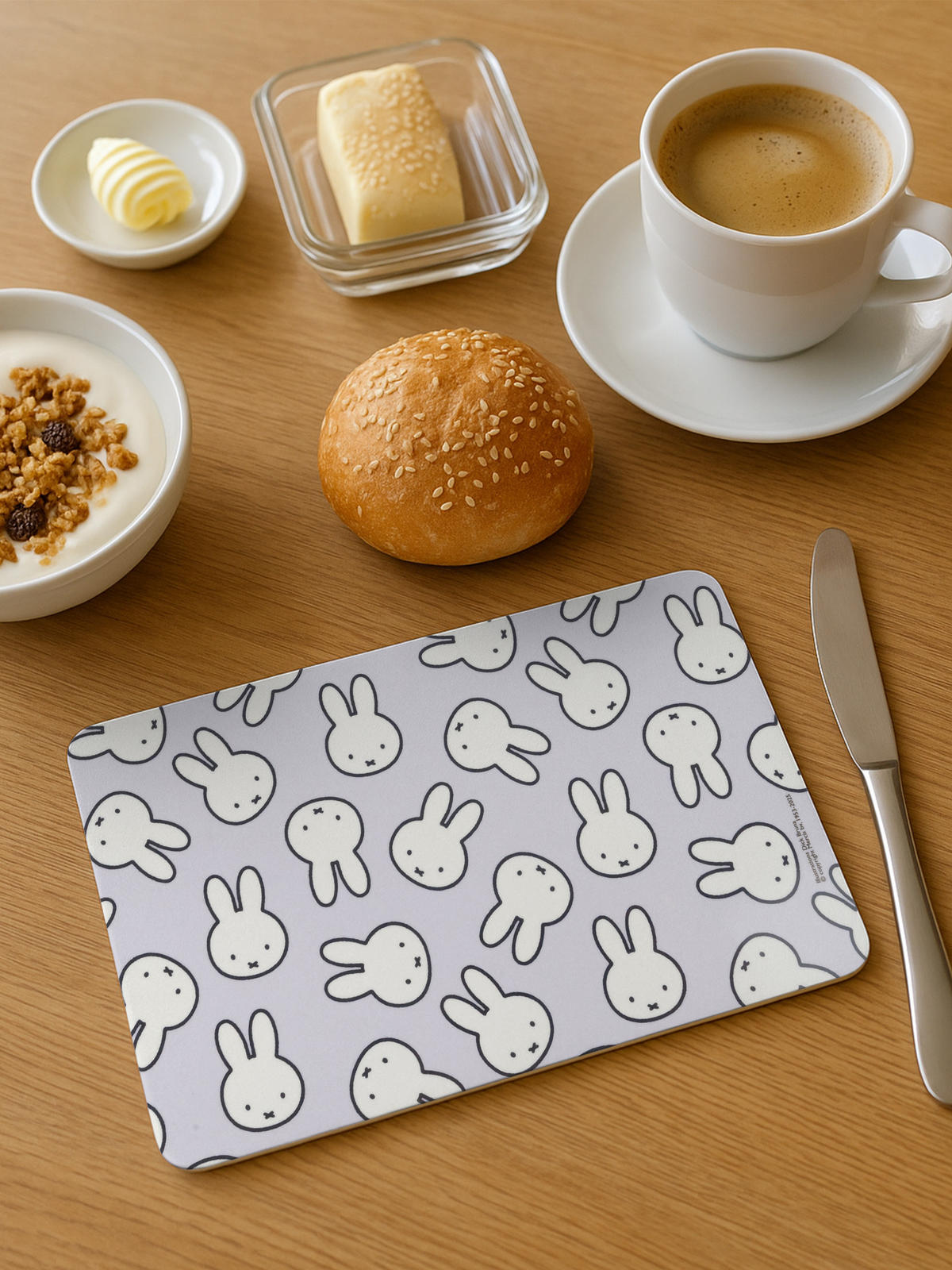 BRETTCHEN Miffy Hase Allover Blau 14,5 x 23,5 cm - Blau, Kunststoff (14.5/23.5cm) - United Labels