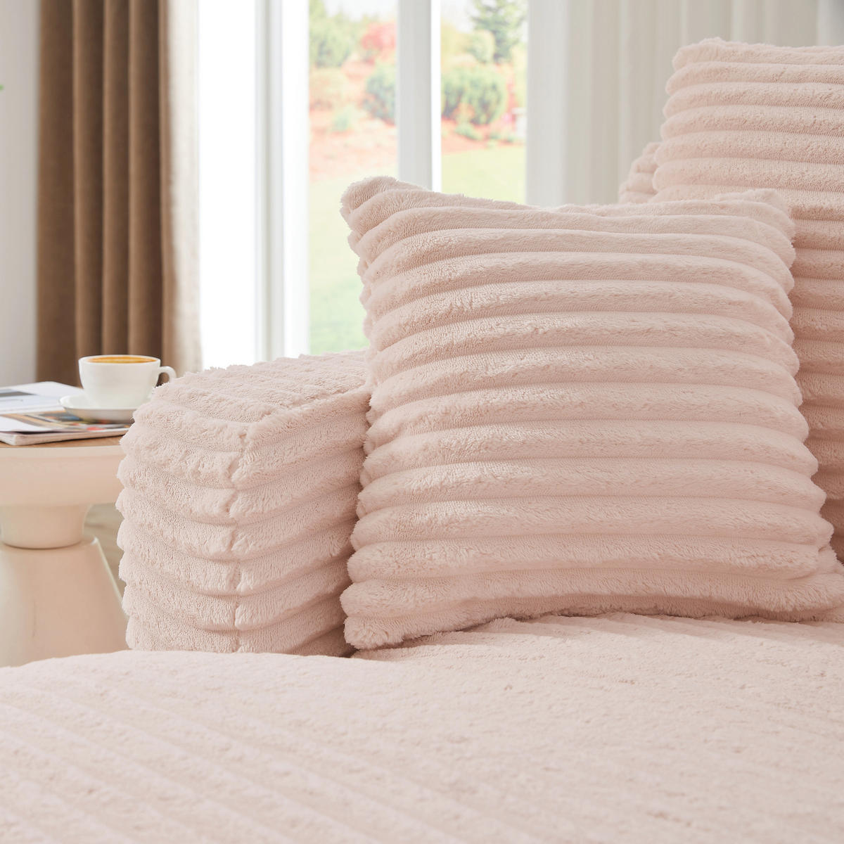 RELAXSESSEL aus Cord Modulare Chaiselongue & ohne Montage - Rosa, Textil (33/127/33cm) - Urban Meuble