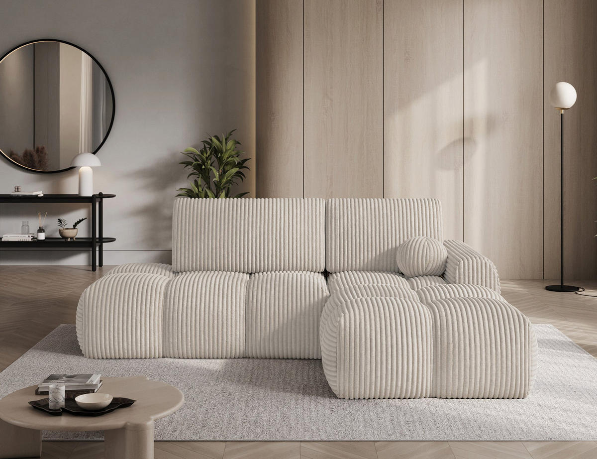 ECKSOFA VITTARIO mit Schlaffunktion & Bettkasten – Modernes L-Sofa 227 cm, inklusive Kissen - Weiß, Kunststoff (227/95cm) - Wohnideebilder