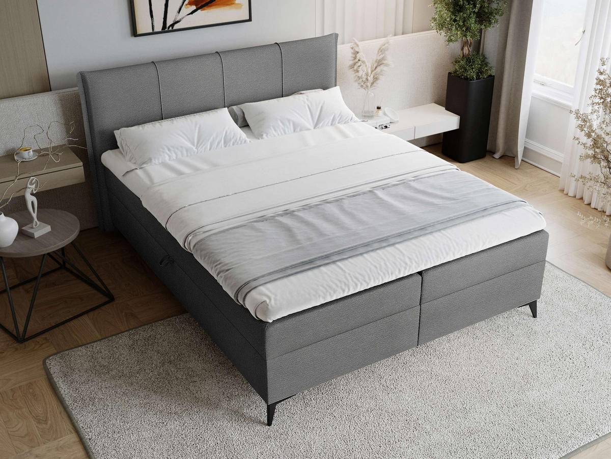 BOXBETT Eco Bis - H3 - Schwarz/Grau, Holz/Holzwerkstoff (180/200cm) - MIRJAN24