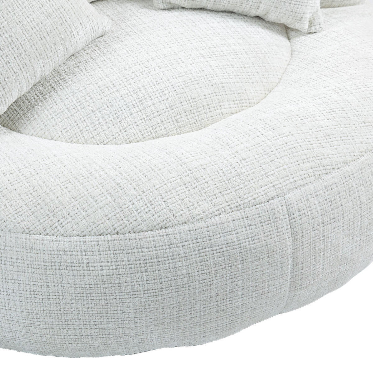 SITZSACK Chenille, Sofa mit 3 extra Kopfkissen,Chenille,Weiß - Weiß, Textil (108/52/108cm) - LVHOM