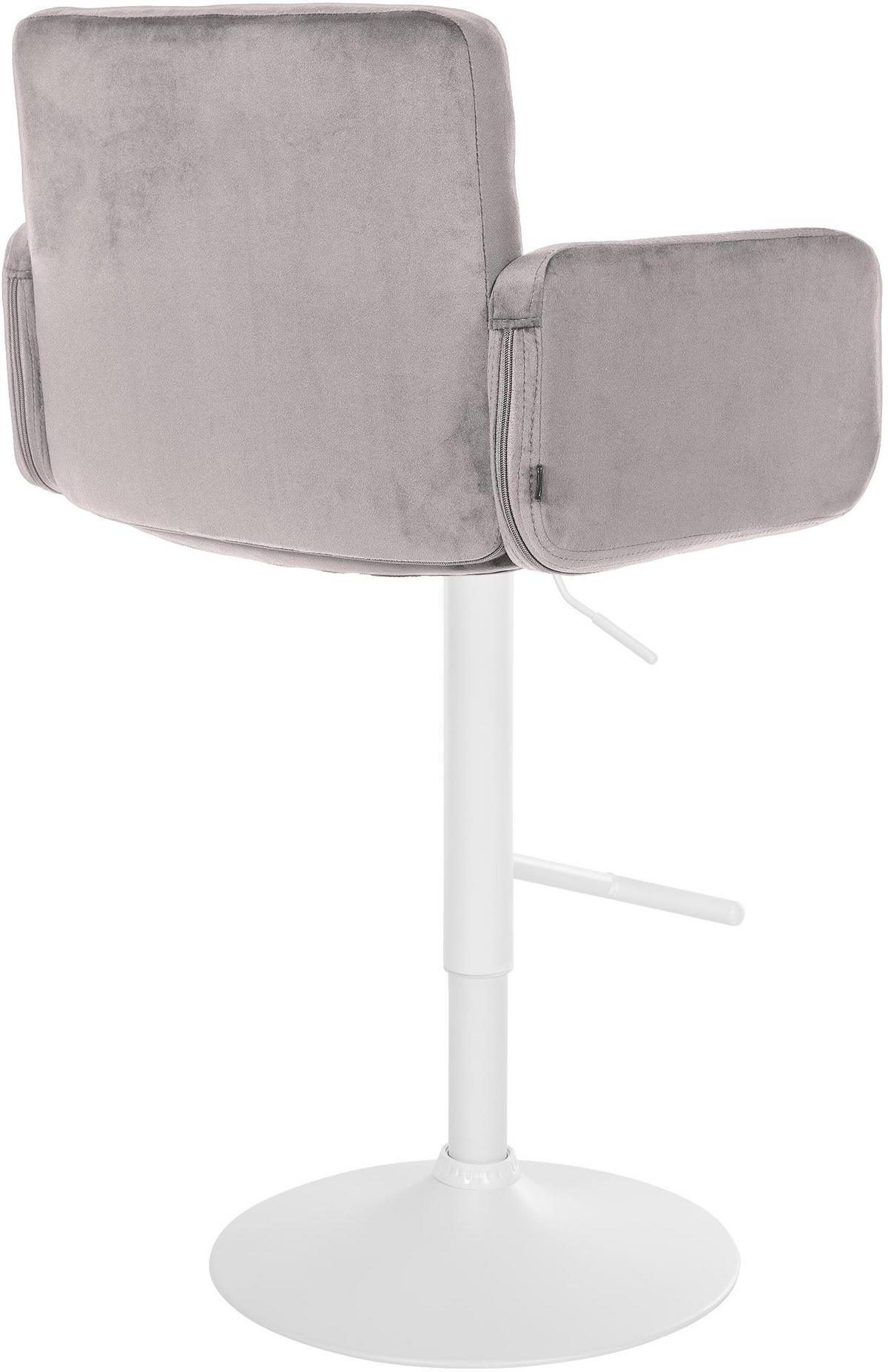 BARHOCKER Samt grau - Weiß/Grau, Textil/Metall (60/93/56cm) - CLP