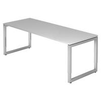 SCHREIBTISCH Serie-R 80/200/74 cm in Grau/Silberfarben - Silberfarben/Grau, Holzwerkstoff (80/200/74cm) - bümö