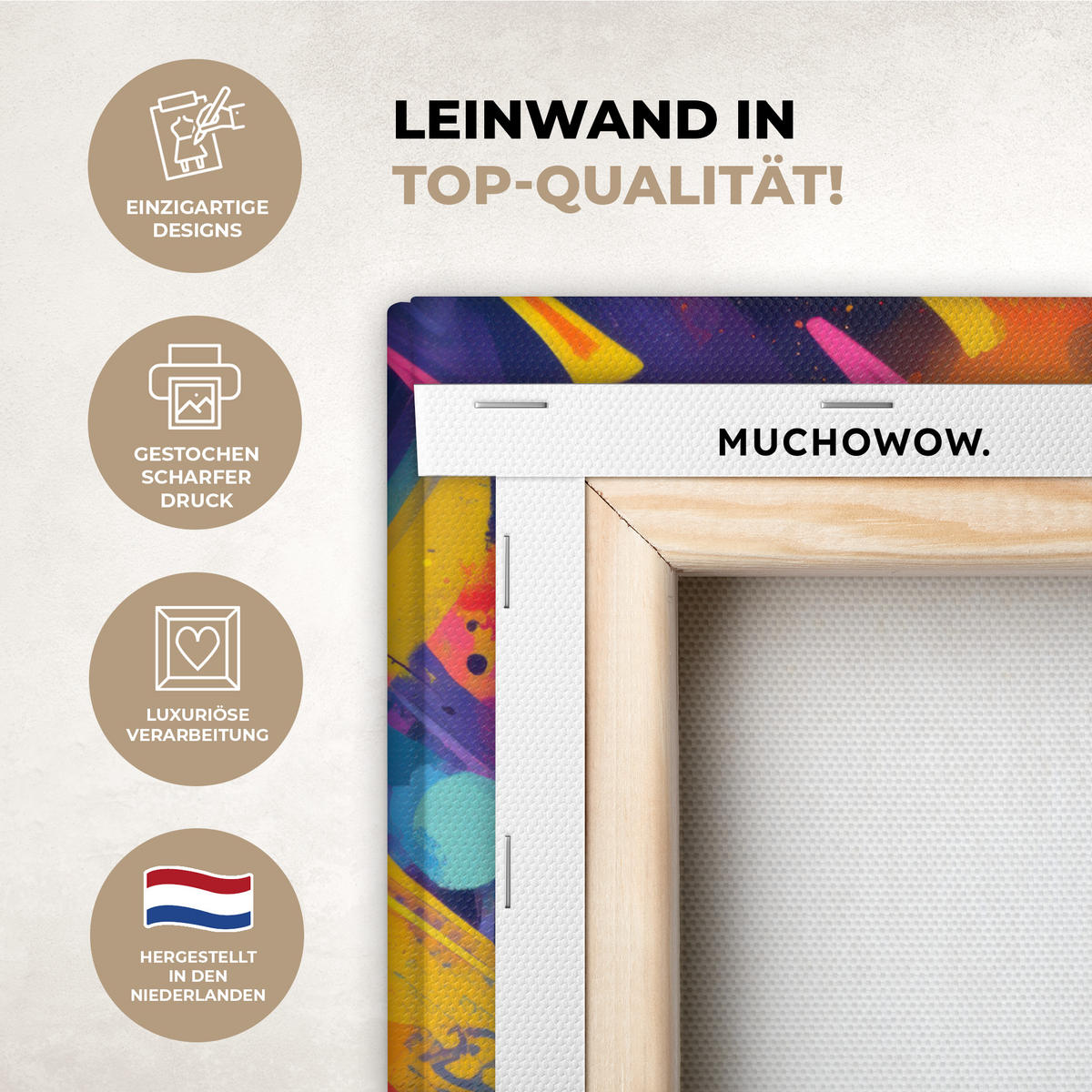 LEINWANDBILD Abstrakt - Formen - Farbenfroh Room Decor 30x40 cm - Magenta, Textil (30/40cm) - MuchoWow