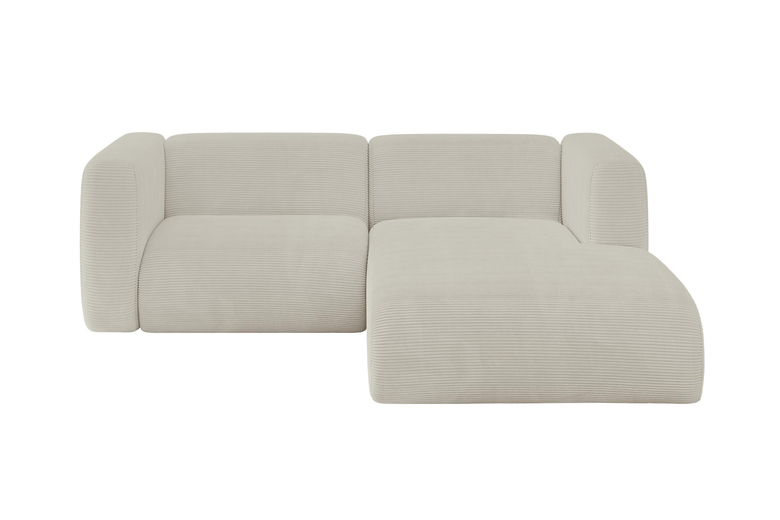 ALTDECOR ROHOVÁ SEDAČKA S PRAVOU OTOMANOU MIRA-L1 227x179x89 Krémová Manšestr
