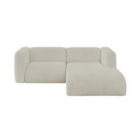 ECKSOFA Ottomane Rechts MIRA-L1 227x179x89 Creme Cord - Ecru/Creme, Holzwerkstoff/Kunststoff (227/179cm) - ALTDECOR