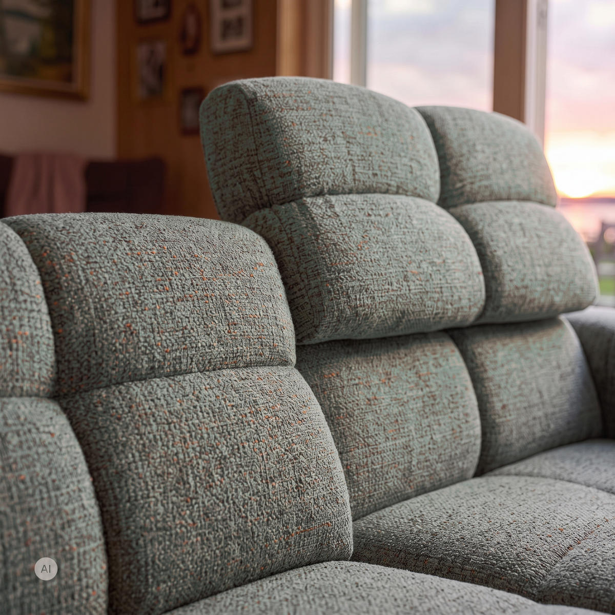 ECKSOFA TENDER Rechts mit Schlaffunktion und Verstellbare Kopfstützen, Chenille hellgrün - Schwarz/Hellgrün, Holz/Kunststoff (176/315cm) - Muffo