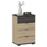 NACHTTISCH PIANO - Eschefarben/Sonoma Eiche, Holzwerkstoff (45/70/38cm) - CARO-Möbel