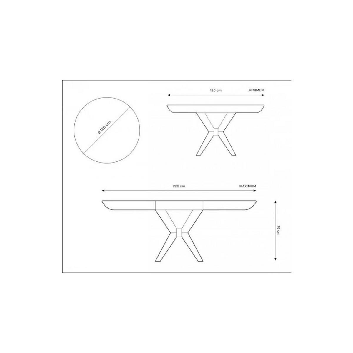 ESSTISCH OVALIS Ausziehbar 120 - 220 / 120 x 76 cm - Eichefarben, Holz (120/120/76cm) - MASSENO